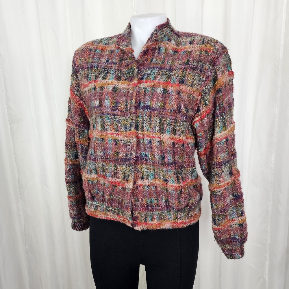 Vintage Jaeger Boucle Tweed Wool Jacket Polished Casual Parisian 10